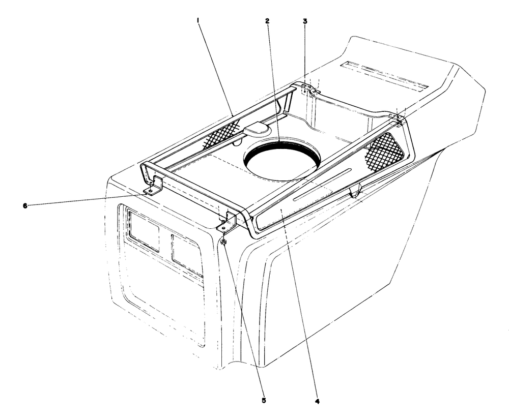 Hood Duct Assembly Diagram and Parts List for 57356 2000001 - 2999999 Toro Lawn Tractor