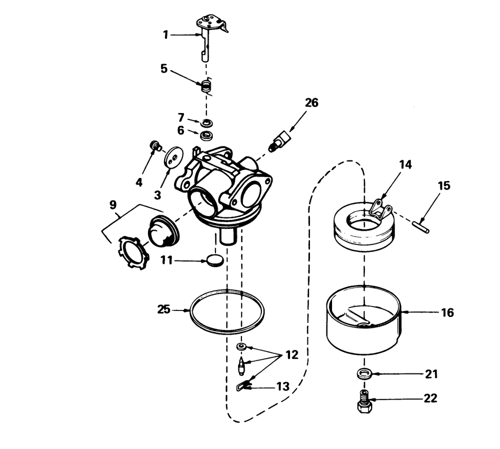 Carburetor No. 632098 Diagram and Parts List for 20780C 7000001 - 7999999 Toro Lawn Mower