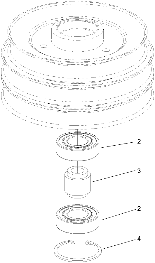 Pully And Bearing Assembly Diagram and Parts List for 74269CP (270000001-270999999)(2007) Toro Lawn Mower
