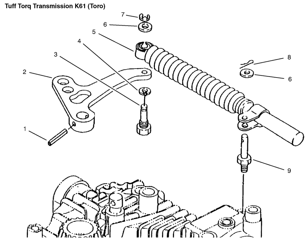 Lever Damper Diagram and Parts List for 72086 9900001 - 9999999 Toro Lawn Tractor