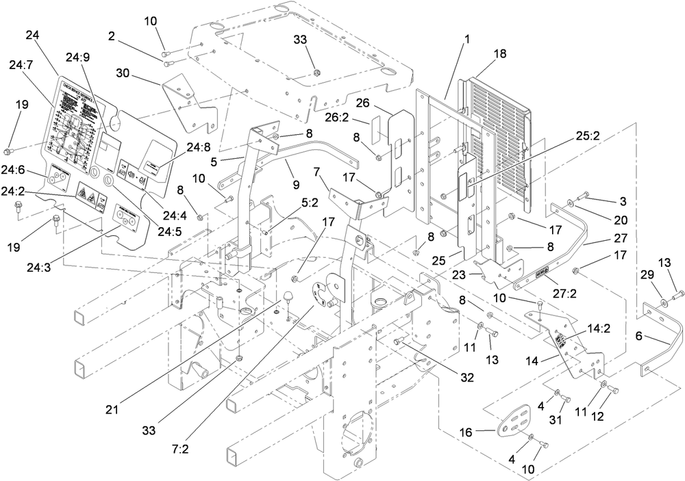 Engine Housing Assembly Diagram and Parts List for 74264TE (310000001-310999999)(2010) Toro Lawn Mower