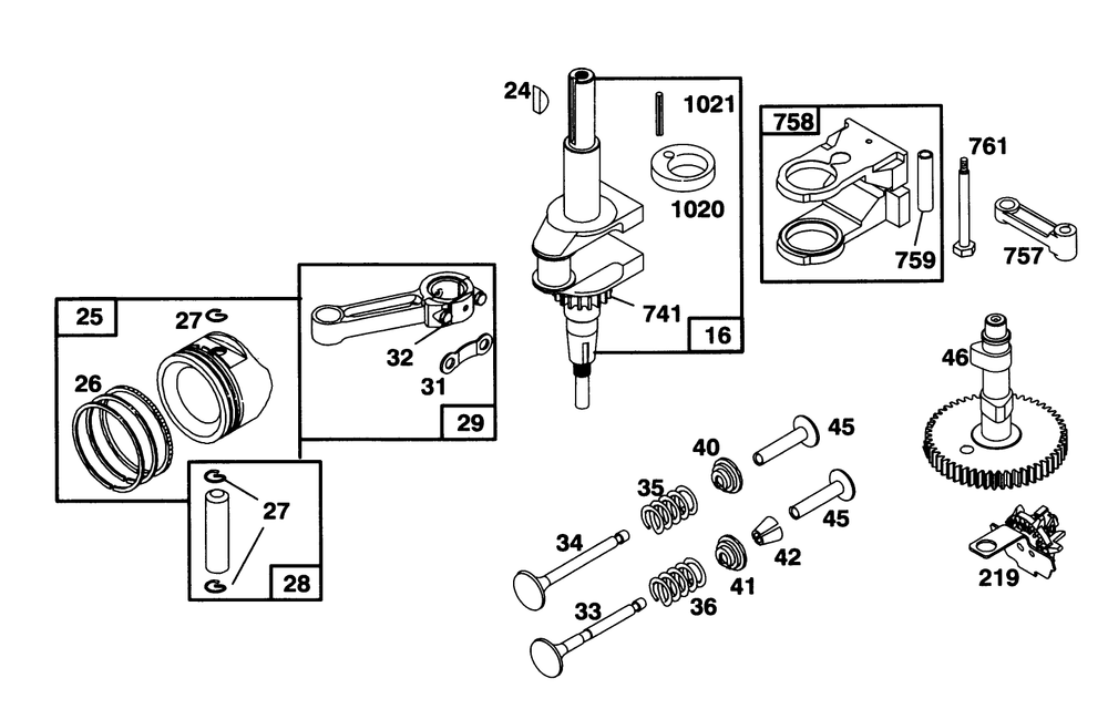 Engine Briggs & Stratton Model 254707-0128-01 Diagram and Parts List for 71200 3900001 - 3999999 Toro Lawn Tractor