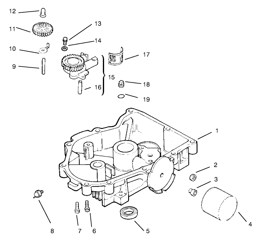 Oil Pan/Lubrication Diagram and Parts List for 72110 8900600 - 8999999 Toro Lawn Tractor