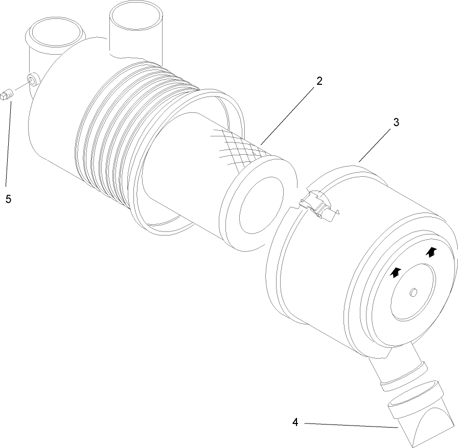 Air Cleaner Assembly Diagram and Parts List for 74265TE (270000001-270999999)(2007) Toro Lawn Mower