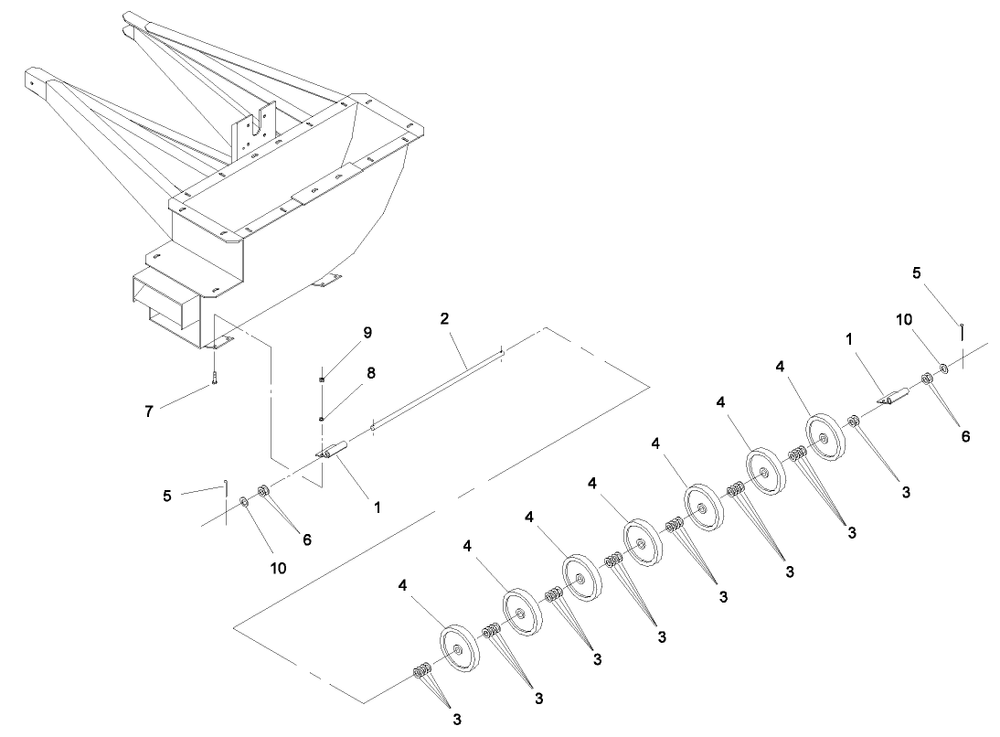 Roller Assembly Diagram and Parts List for 44520 30001 - 39999 Toro Leaf Blower / Vacuum