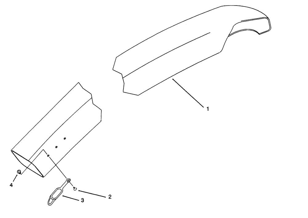 Chute Assembly Diagram and Parts List for 79201 39000001 - 39999999 Toro Lawn Tractor Accessories