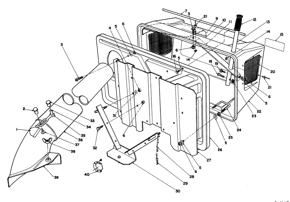 Easy Empty Bagging Kit Model 59047 (Optional) Diagram and Parts List for 56133 2000001 - 2999999 Toro Lawn Tractor