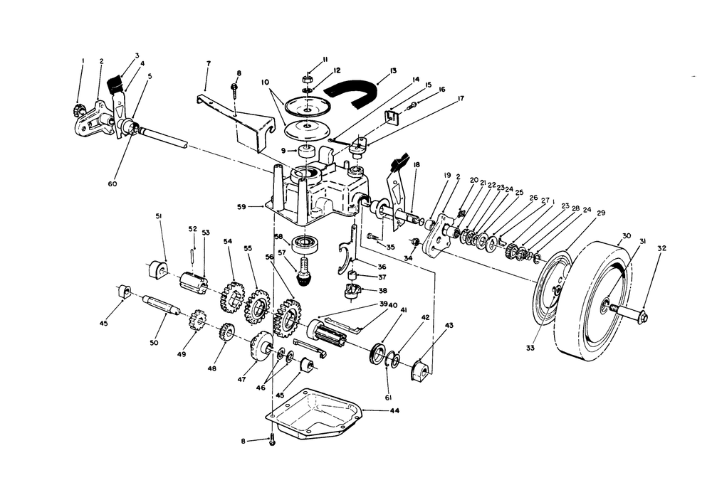 Gear Case Assembly Diagram and Parts List for 20677 0002102 - 0999999 Toro Lawn Mower