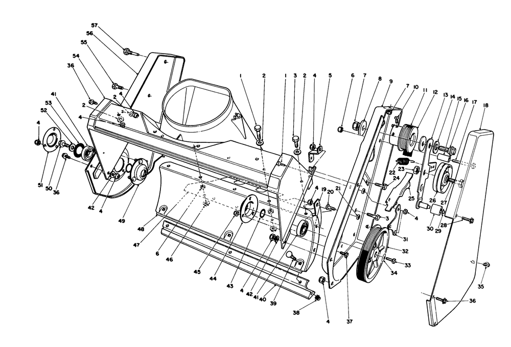 Housing Assembly Diagram and Parts List for 38180 6000001 - 6999999 Toro Snow Blower