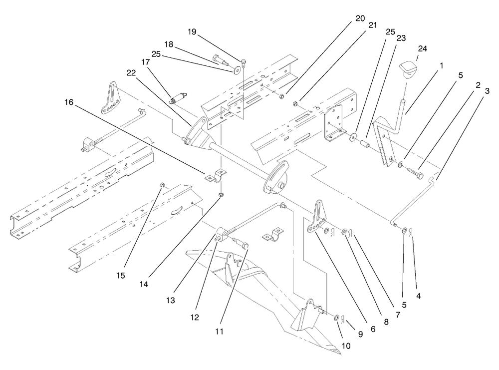 Height Of Cut Assembly Diagram and Parts List for 71201 8900001 - 8999999 Toro Lawn Tractor