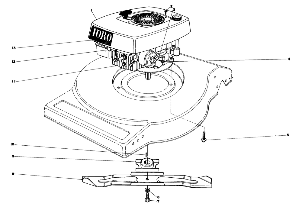 Engine Assembly (Model No. 16880) Diagram and Parts List for 16890 2000001 - 2999999 Toro Lawn Mower