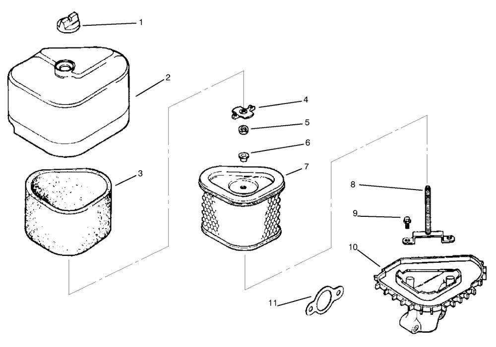 Air Cleaner Diagram and Parts List for 30177 695001 - 699999 Toro Lawn Tractor Accessories