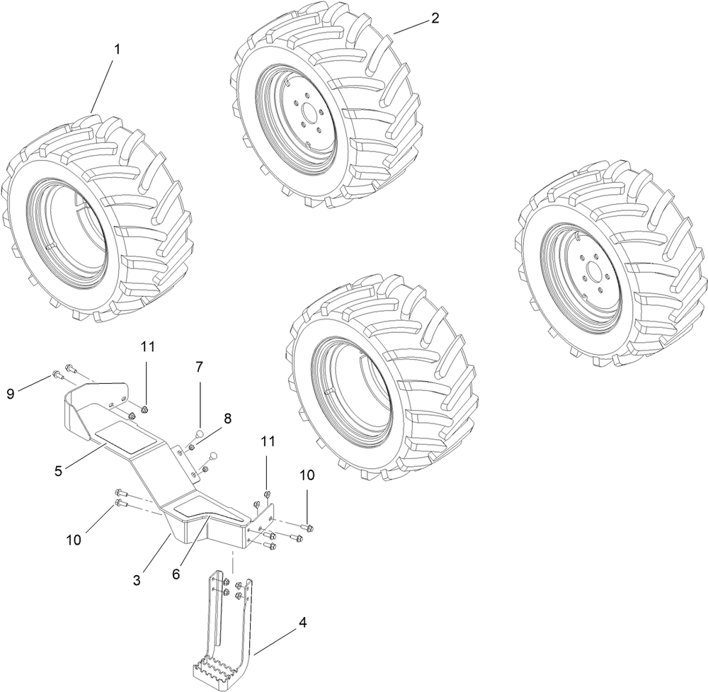 23 Inch Tire Assembly Diagram and Parts List for 25530T 323000000 - 999999999 Toro Lawn Tractor Accessories
