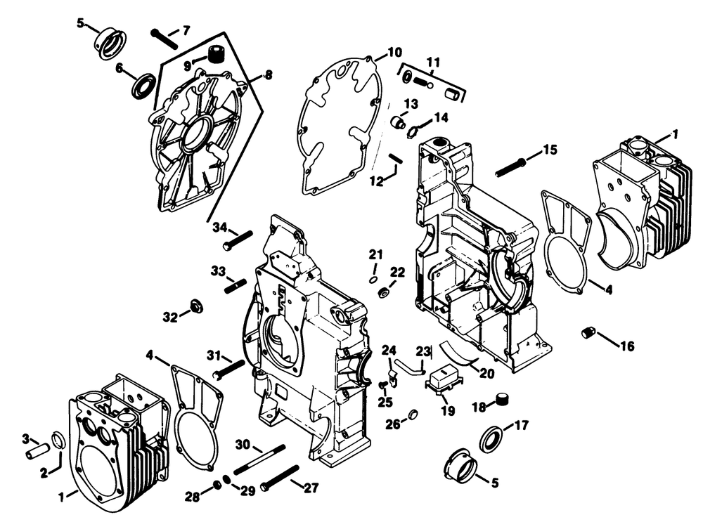 Crankase-Engine Kohler Model No. Kt17qs Type No. 24324 (Continued) Diagram and Parts List for 30754 5000001 - 5999999 Toro Lawn Tractor