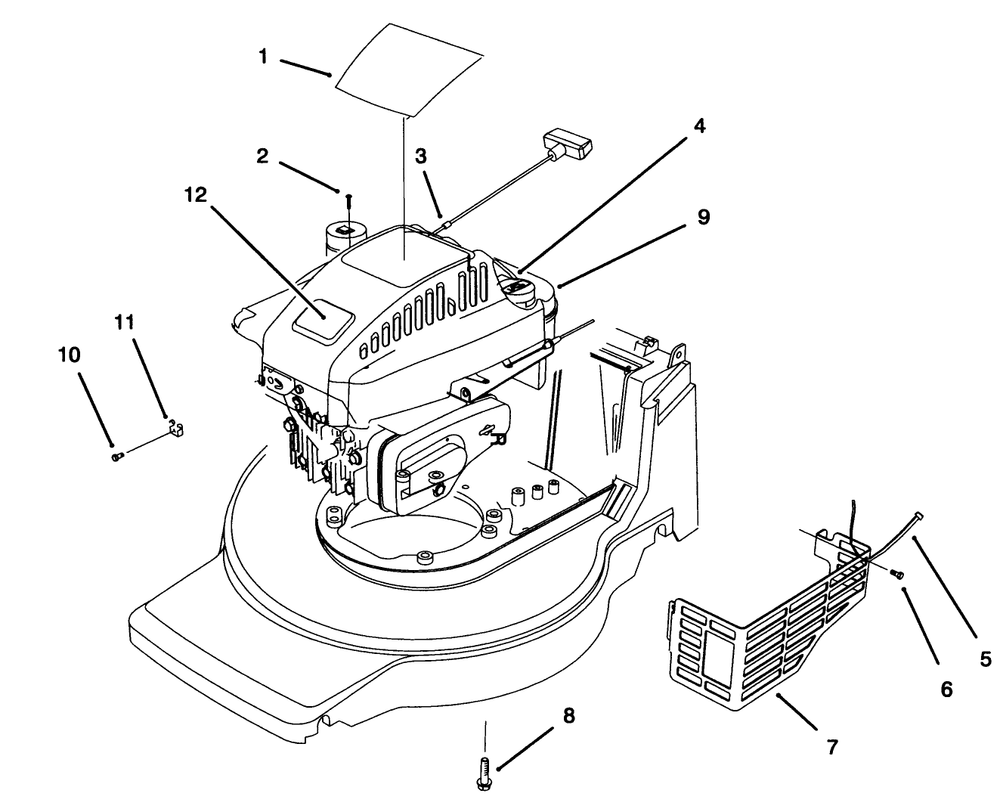 Engine Assembly Diagram and Parts List for 20904BC 5900001 - 5999999 Toro Lawn Mower
