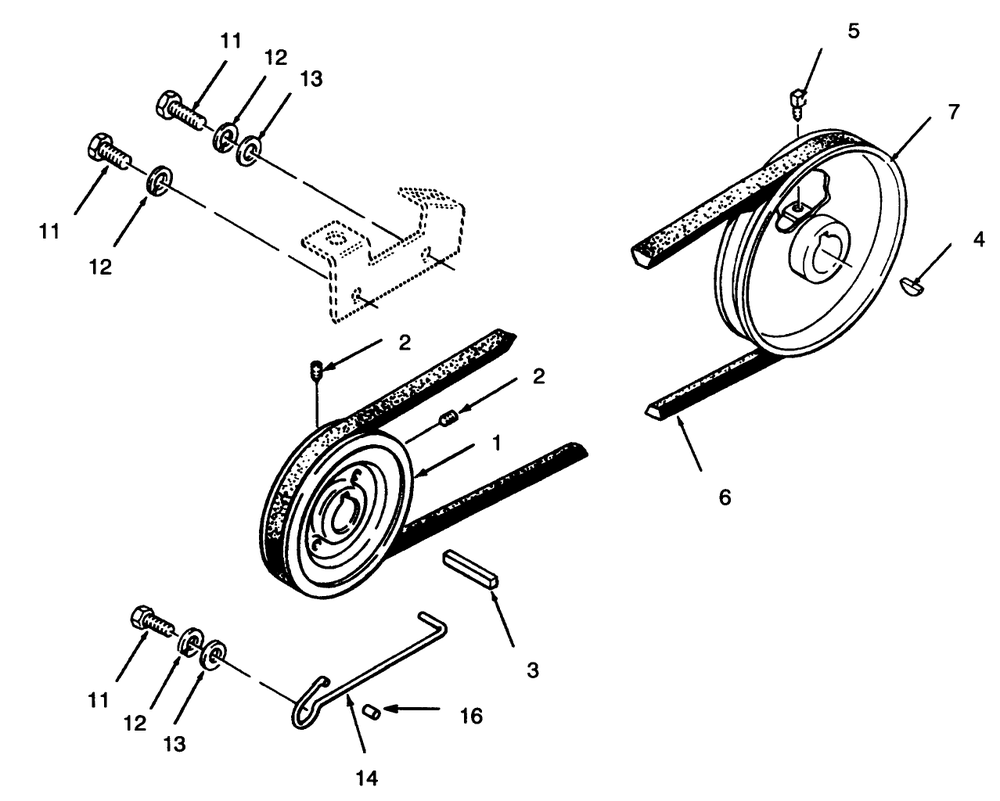 Drive Belt And Pulleys Diagram and Parts List for 73380 4900001 - 4999999 Toro Lawn Tractor
