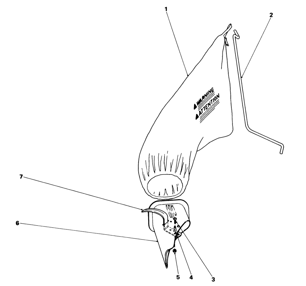 Grass Bag Kit No. 8-9789 (Optional) Diagram and Parts List for 18005 1000001 - 1999999 Toro Lawn Mower