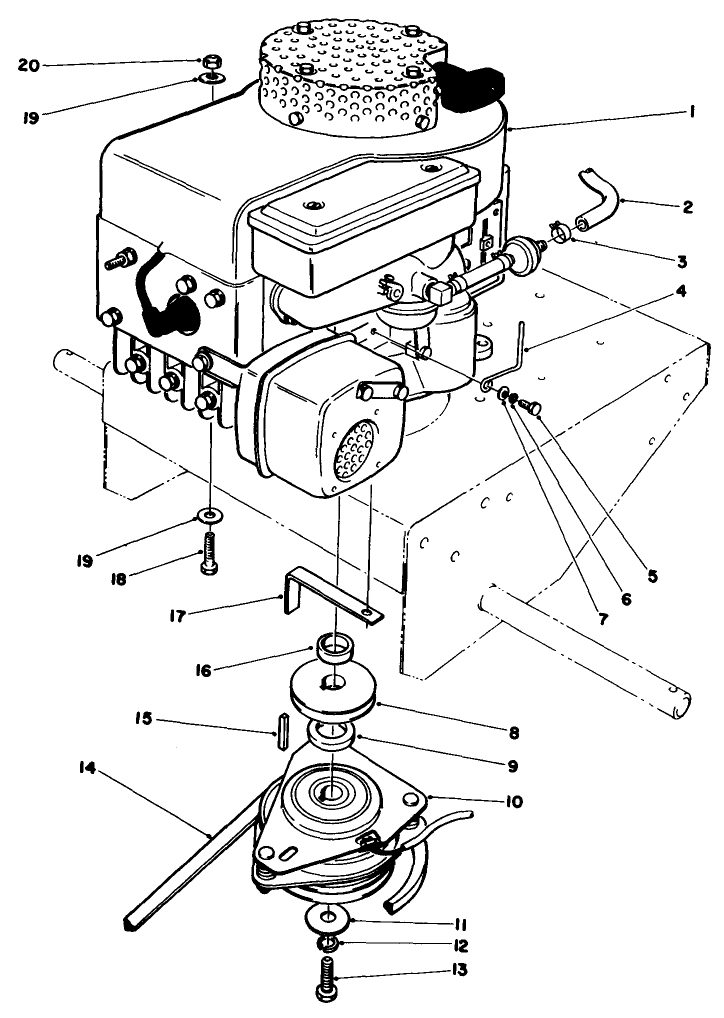 Engine Assembly Diagram and Parts List for 30108 4000001 - 4999999 Toro Lawn Tractor Accessories