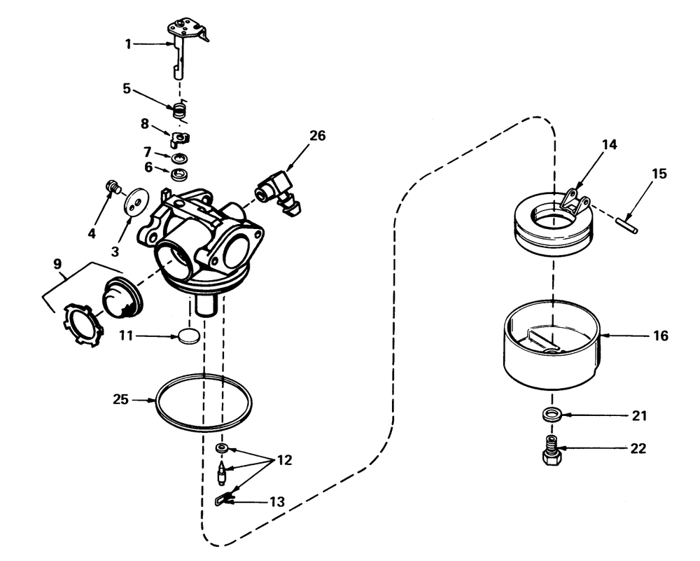Carburetor No. 632050 Diagram and Parts List for 20705 0000001 - 0999999 Toro Lawn Mower