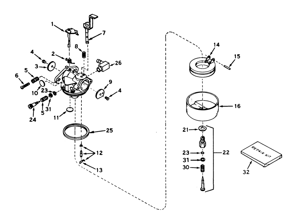 Carburetor No. 631916 (5 H.P. Snowthrower Model No. 31625) Diagram and Parts List for 31625 7000001 - 7999999 Toro Snow Blower