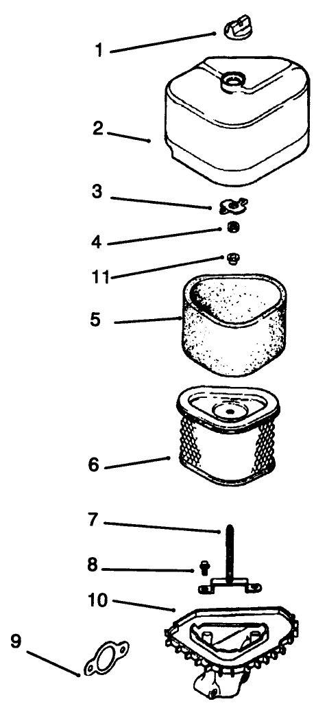 Air Intake/Filtration Diagram and Parts List for 72064 6900001 - 6999999 Toro Lawn Tractor