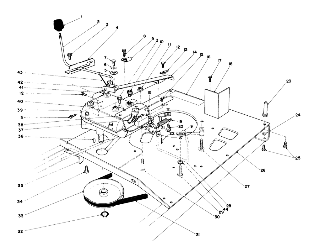 Engine Plate And Shift Assembly Diagram and Parts List for 56125 7000001 - 7999999 Toro Lawn Tractor