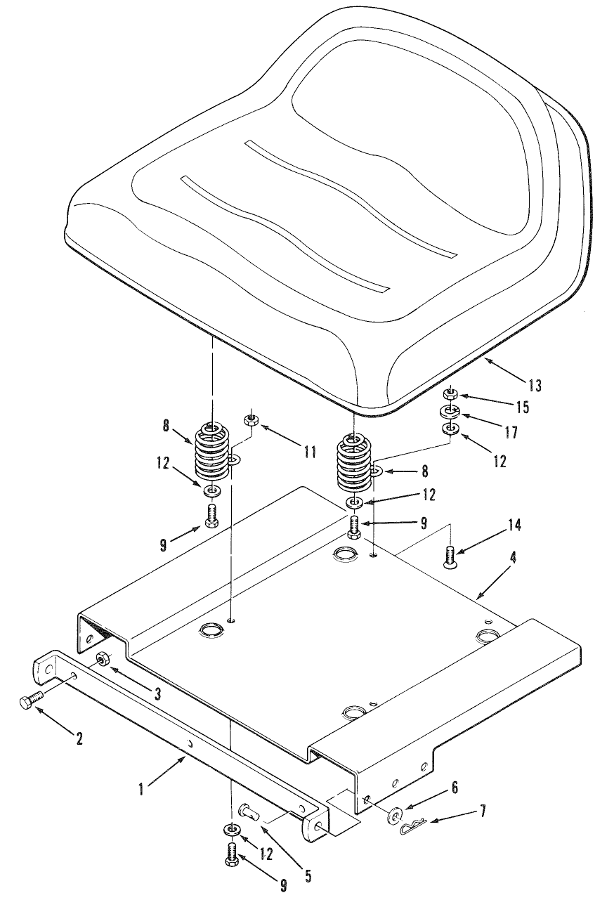 Section 11-Seat And Suspension Diagram and Parts List for R3-12B601  Toro Lawn Tractor