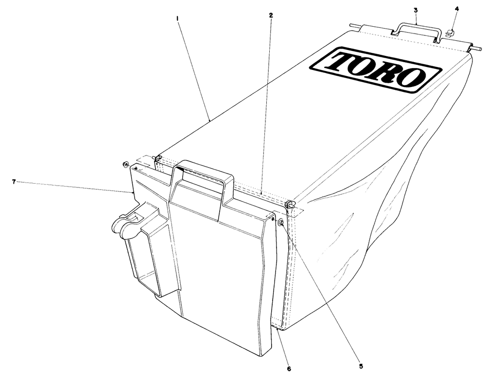Grass Bag Assembly No. 11-4949 Diagram and Parts List for 20762 4000001 - 4999999 Toro Lawn Mower