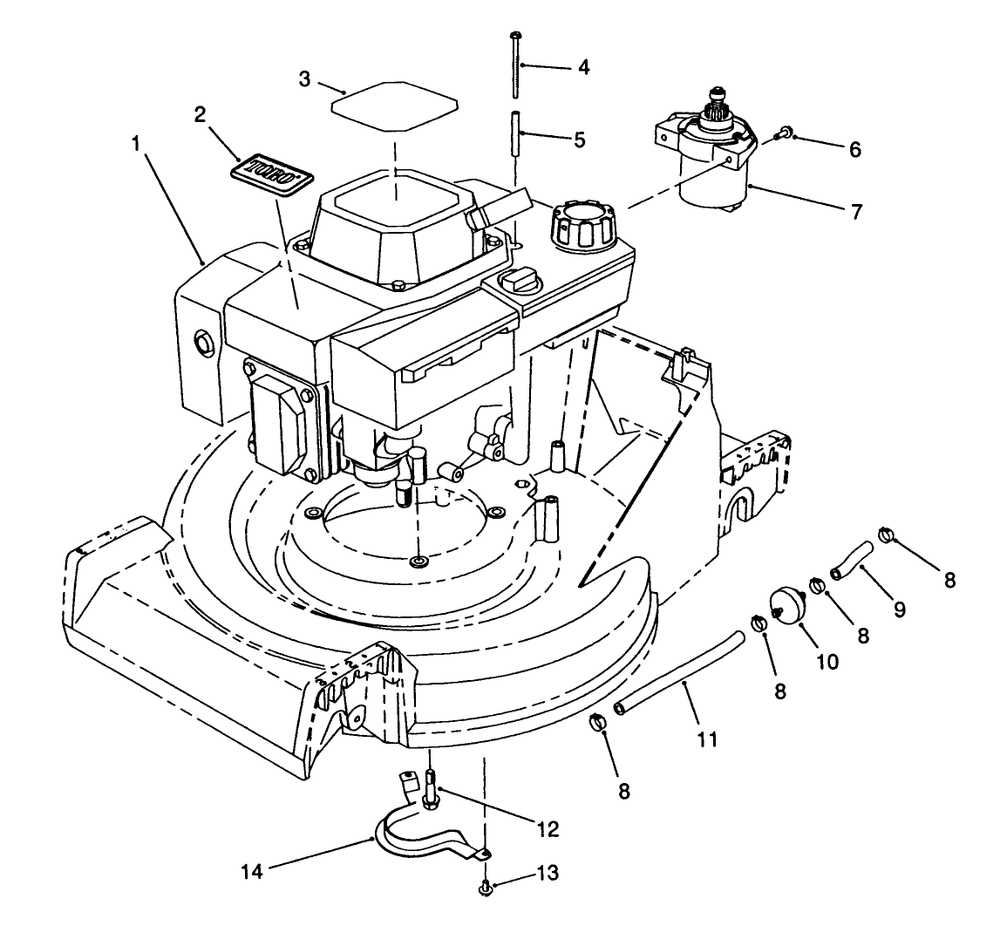 Engine Assembly Diagram and Parts List for 26625CS 9000001 - 9999999 Toro Lawn Mower