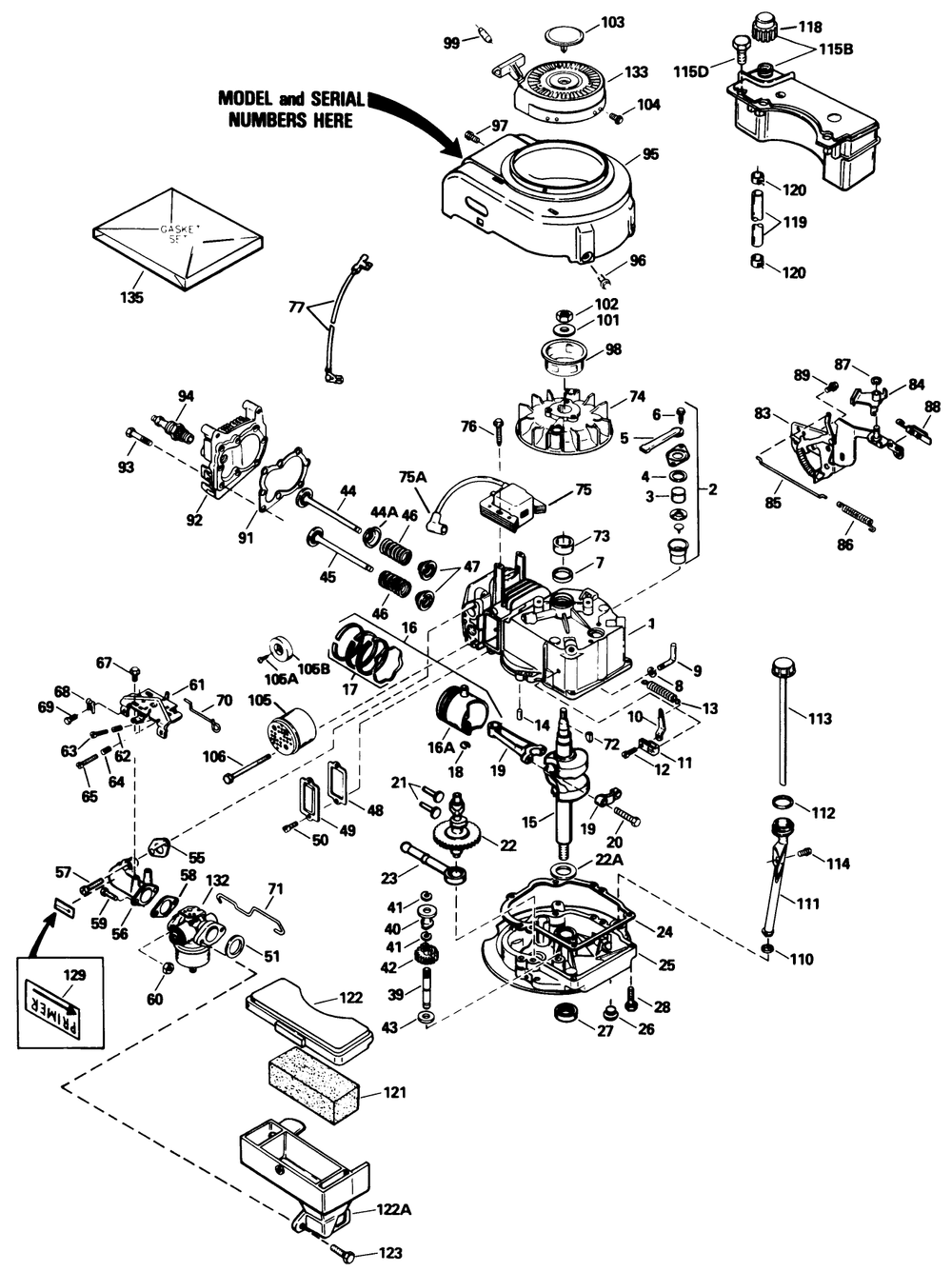Engine Tecumseh Model No. Tvs100-44021b Diagram and Parts List for 16212W 0000001 - 0999999 Toro Lawn Mower