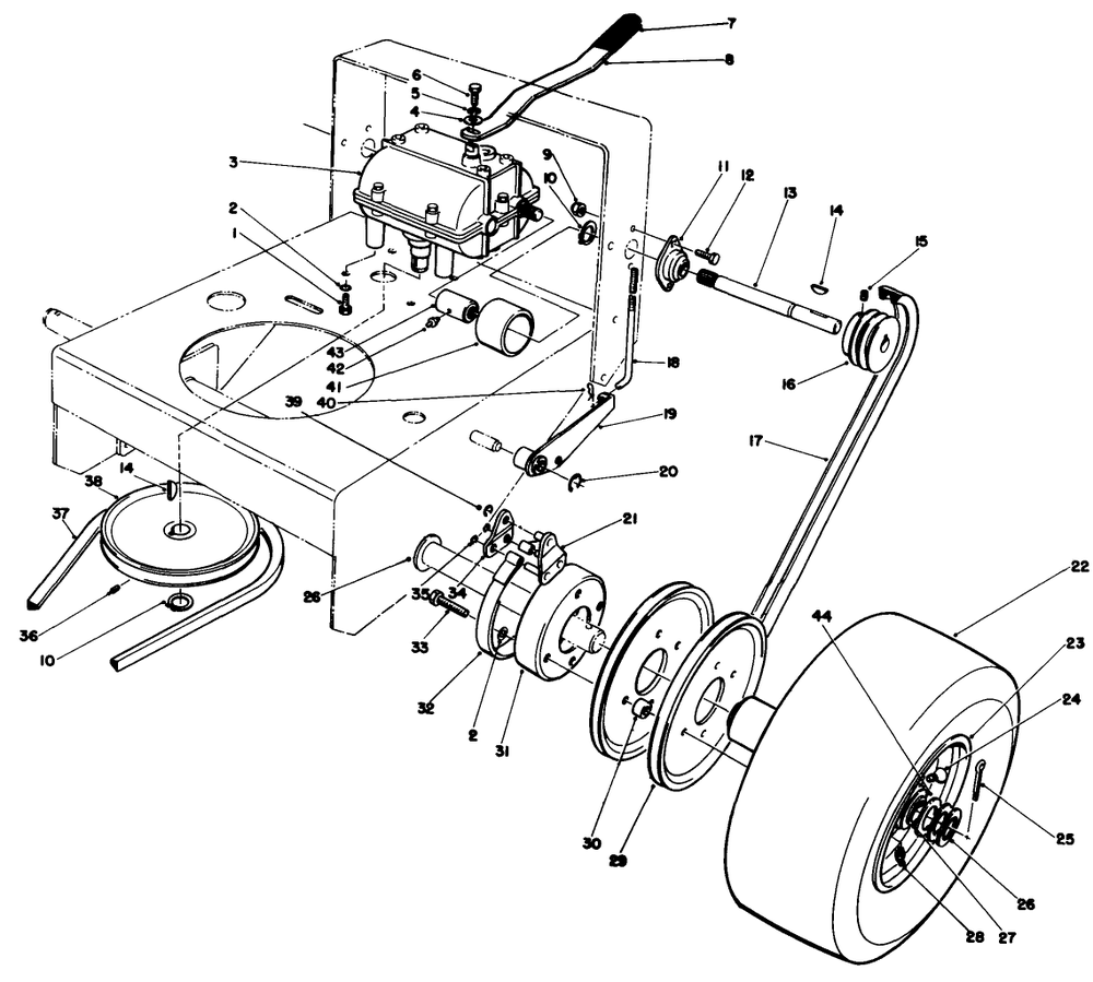Axle Assembly Diagram and Parts List for 30112 9000001 - 9999999 Toro Lawn Tractor Accessories