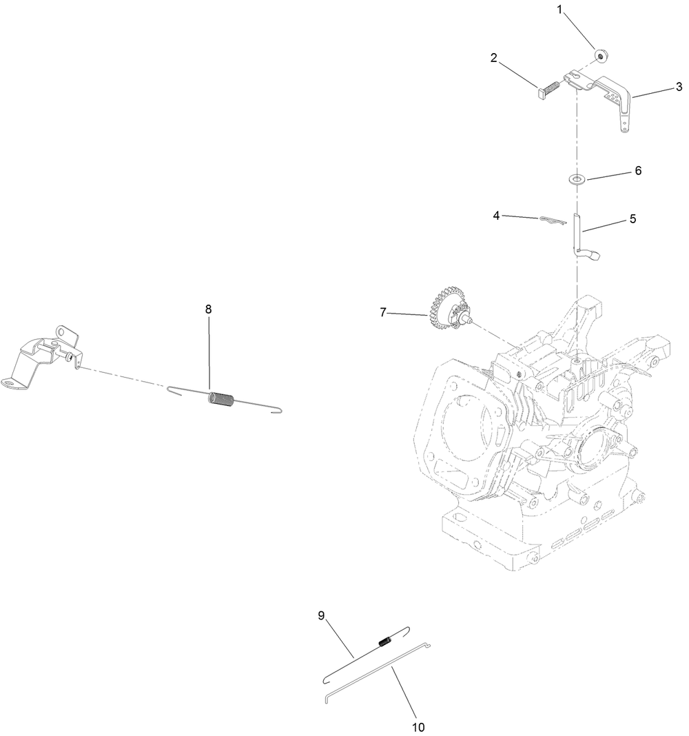 Governor Assembly Diagram and Parts List for 38754 414142000 - 999999999 Toro Snow Blower