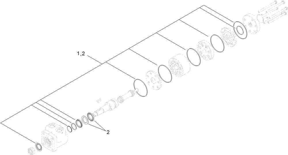 Hydraulic Wheel Motor Assembly Diagram and Parts List for 31914 405300000-410299999 Toro Lawn Mower