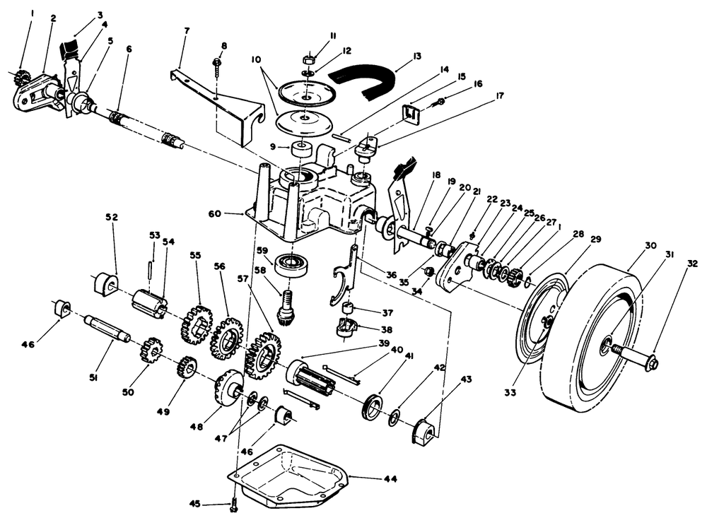 Gear Case Assembly (Continued)(Used On Units With Serial No. 7050000 & Up) Diagram and Parts List for 20624 7000001 - 7999999 Toro Lawn Mower