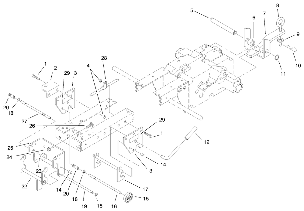 Hitch Assembly Diagram and Parts List for 73429 9900001 - 9999999 Toro Lawn Tractor