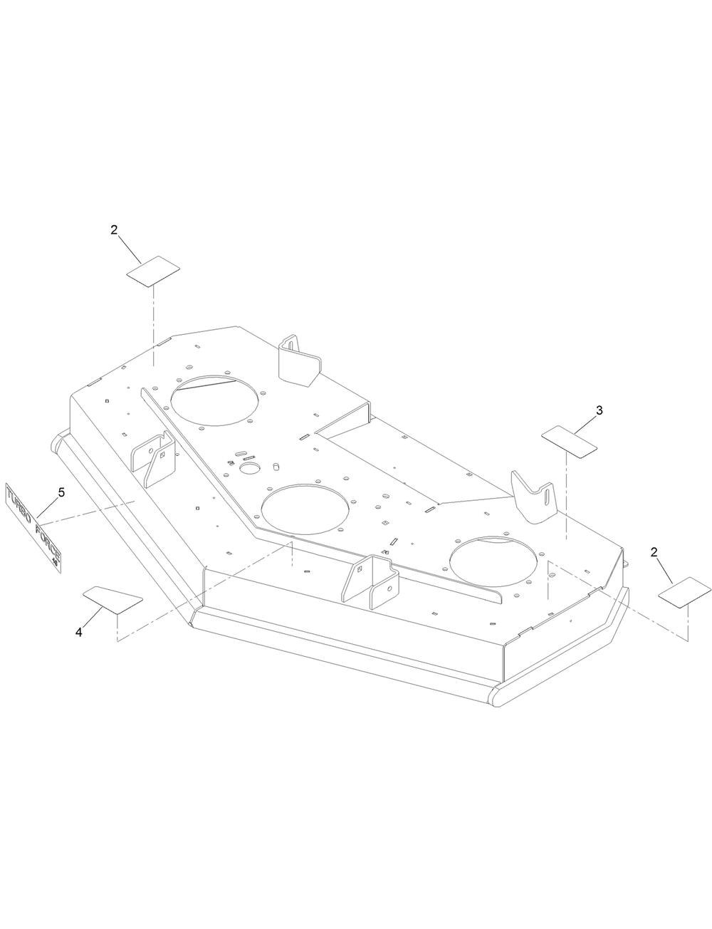 Deck Decal Assembly Diagram and Parts List for 74542TE 400000000-999999999 Toro Lawn Mower