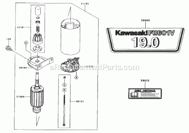Starter/Decals-Kawasaki Fh601v-S07 Diagram and Parts List for 74179 210000001-210999999 Toro Lawn Mower