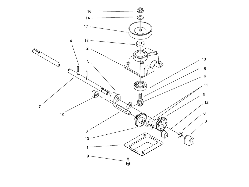 Gear Case Assembly Diagram and Parts List for 20714 7900001 - 7999999 Toro Lawn Mower