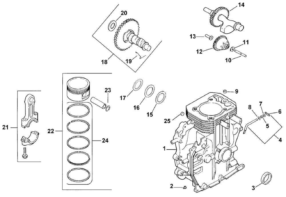 Crankcase (Model 73429 Only) Diagram and Parts List for 73429 9900001 - 9999999 Toro Lawn Tractor