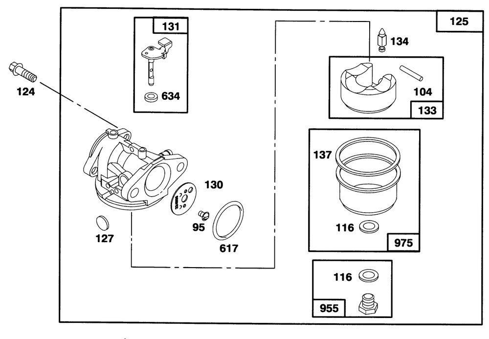 Engine Briggs & Stratton Model 12e802-0620-01 Diagram and Parts List for 21001B 6900001 - 6999999 Toro Lawn Mower