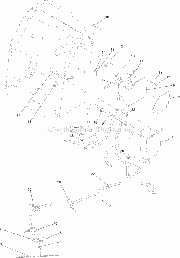 Carbon Canister Assembly Diagram and Parts List for 79574 315000001-315999999 Toro Lawn Mower