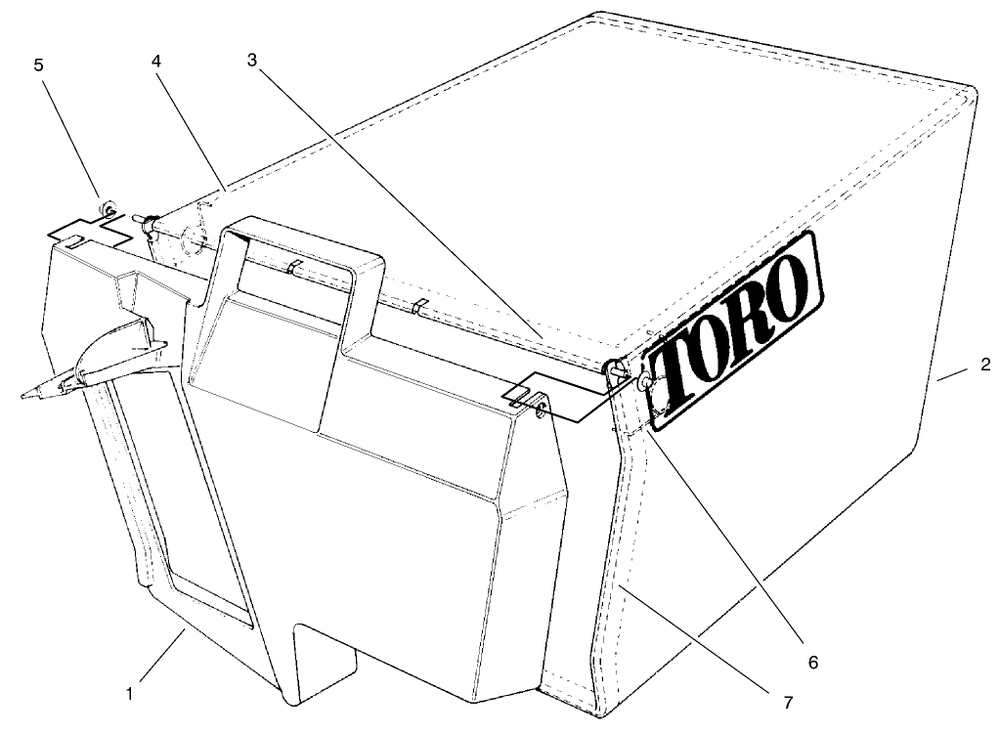 Grass Bag Assembly Diagram and Parts List for 20786 9900001 - 9999999 Toro Lawn Mower