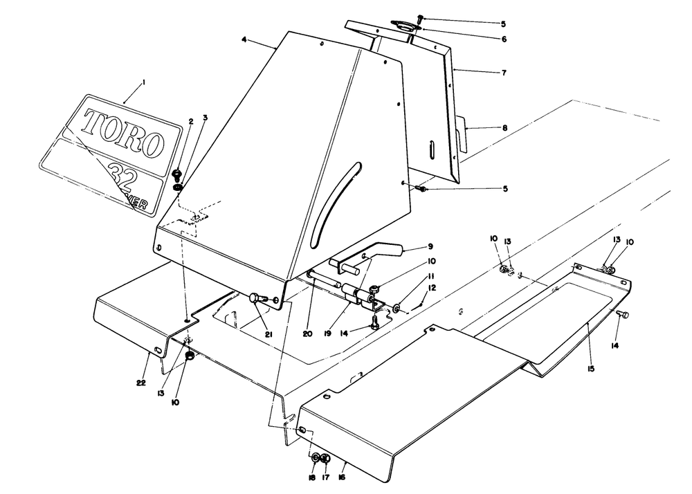 Front Tower Assembly Diagram and Parts List for 56155 7000001 - 7999999 Toro Lawn Tractor