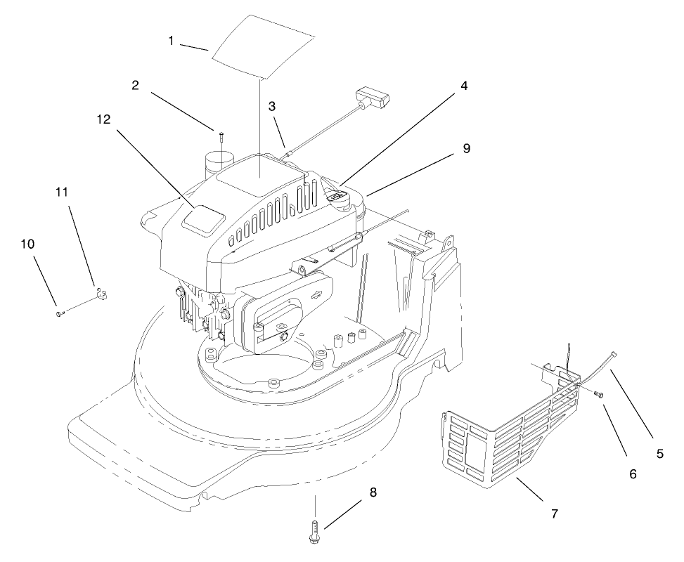 Engine Assembly Diagram and Parts List for 20808 8900001 - 8999999 Toro Lawn Mower