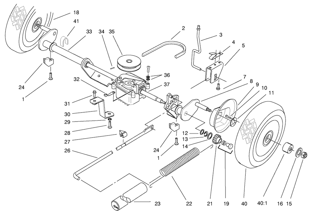 Rear Axle Assembly Diagram and Parts List for 21013 8900001 - 8999999 Toro Lawn Mower