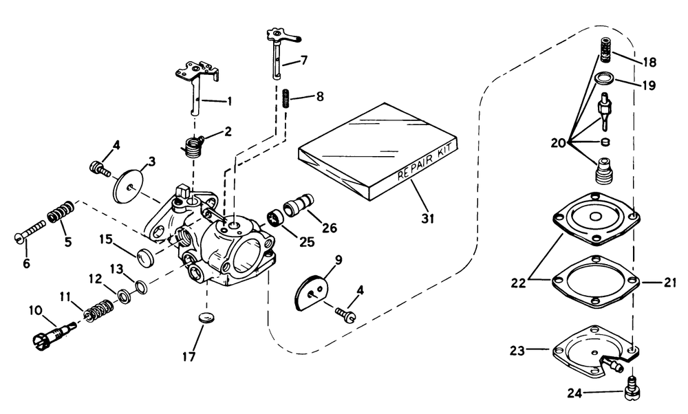 Carburetor No. 632101 Engine Model Ah520 Type 1585a Unit Model 38225 (Used On Units With Serial No. 0000001 Thru 0299999) Engine Model Ah520 Type 1583a Unit Model 38235 (Used On Units With Serial No. Diagram and Parts List for 38235 0000001 - 0999999 Toro Snow Blower