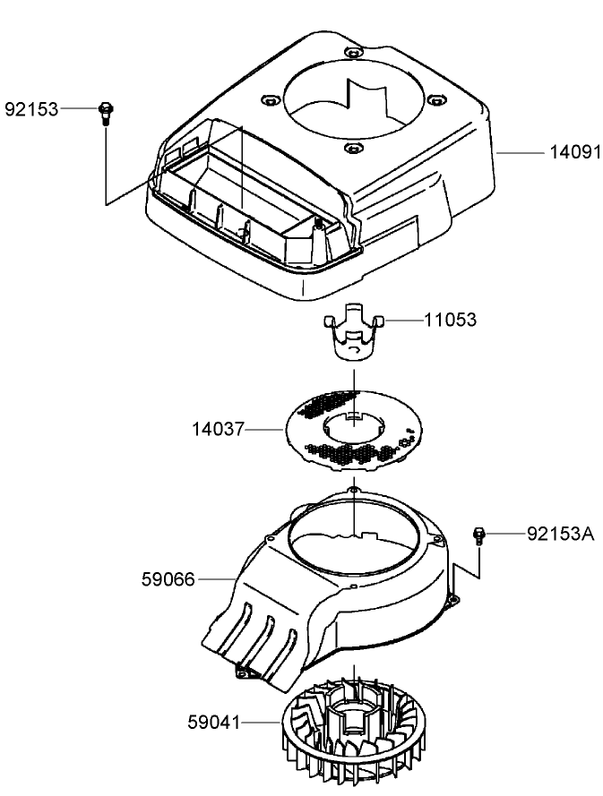 Cooling Equipment Assembly Diagram and Parts List for 22200TE (310000001-310999999)(2010) Toro Lawn Mower