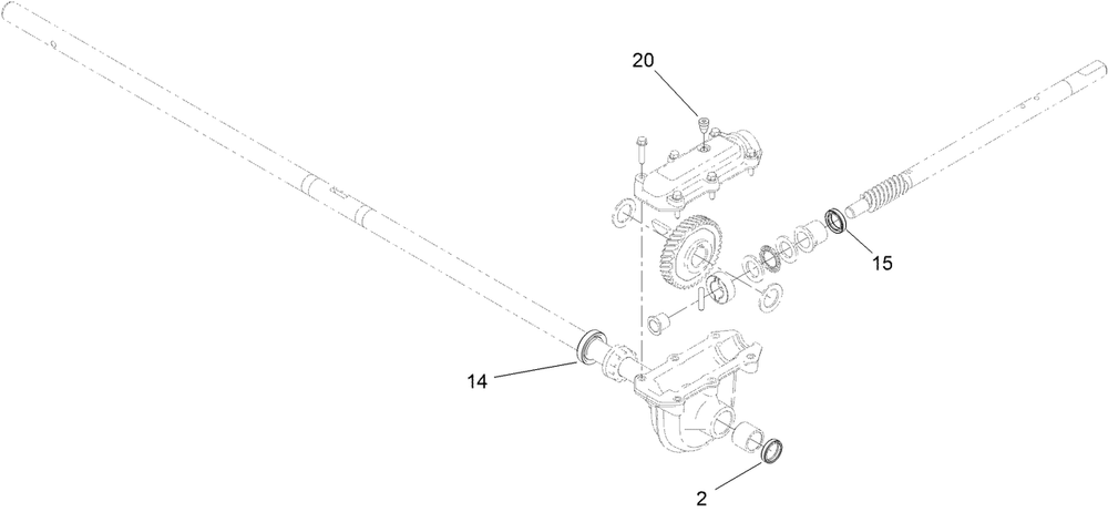 Auger Gearcase Assembly Diagram and Parts List for 78598 400000000-999999999 Toro Lawn Mower