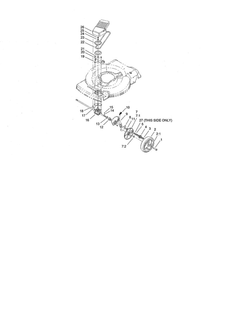 Front Axle And Transmission Diagram and Parts List for 20065 280000001 & UP Toro Lawn Mower