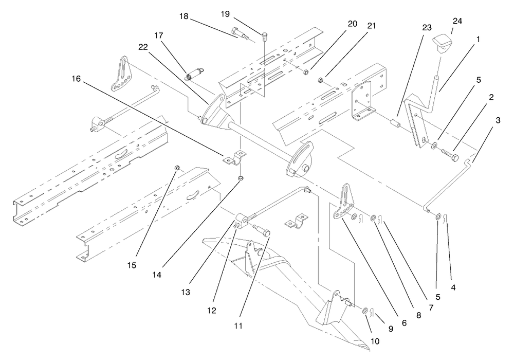 Height Of Cut Assembly Diagram and Parts List for 71190 8900001 - 8999999 Toro Lawn Tractor